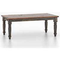 Traditional Farmhouse Rectangular Dining Table with Two-Tone Distressed Wood Finish