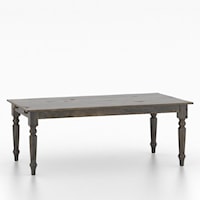 Traditional Farmhouse Rectangular Dining Table with Distressed Wood Finish