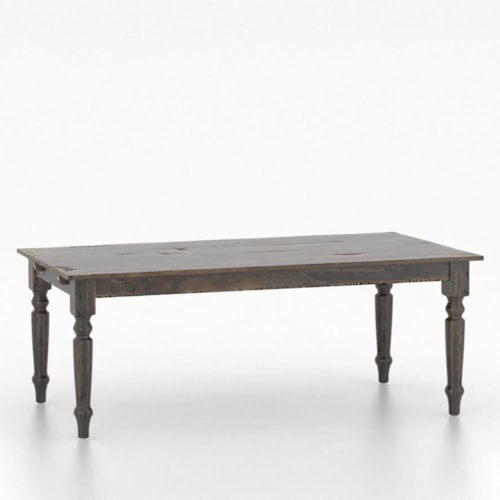 Traditional Farmhouse Rectangular Dining Table with Distressed Wood Finish