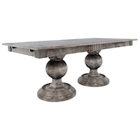 Customizable Rectangular Wood Top Table with Double Pedestals