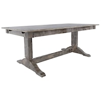 Rustic Farmhouse Customizable Rectangular Table with Trestle Base