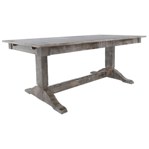 Rustic Farmhouse Customizable Rectangular Table with Trestle Base