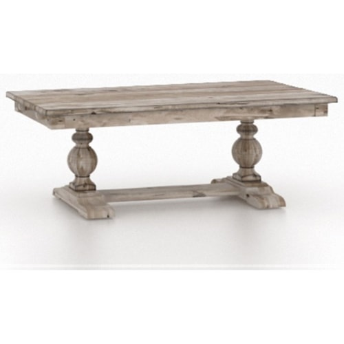 Rustic Farmhouse Customizable Rectangular Table with Trestle Base