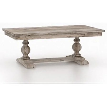 Customizable Rectangular Table with Trestle Base