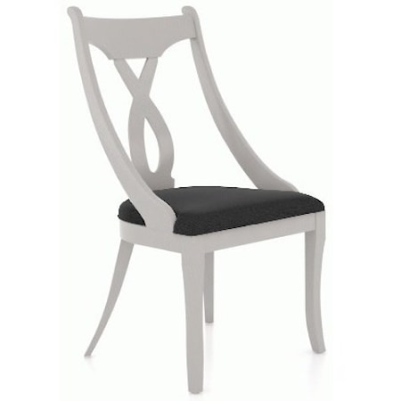 Customizable Upholstered Side Chair with Splat Back and Swoop Arms