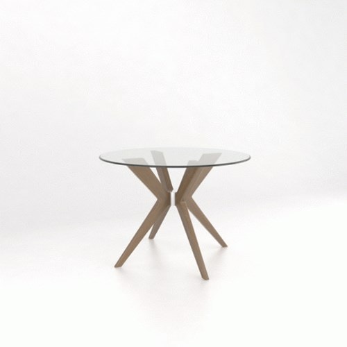 Contemporary Customizable 42" Glass Top Dining Table