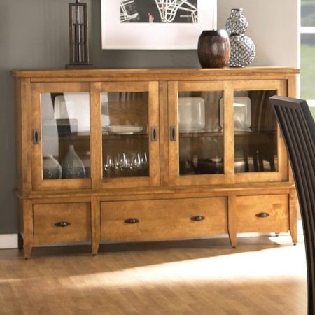 Customizable Buffet with 4 Glass Doors