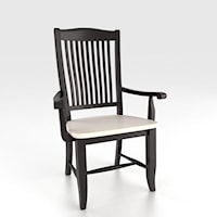 Customizable Slat Back Armchair - Wood Seat