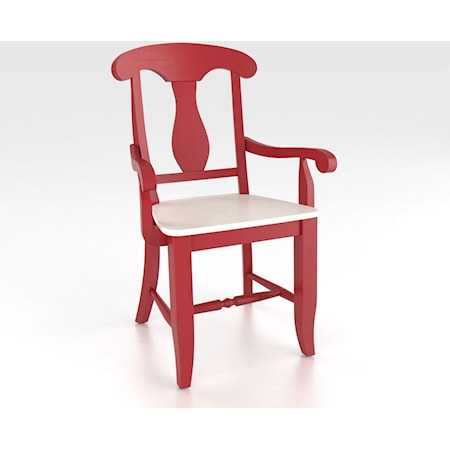 Customizable Splat Back Armchair with Wood Seat