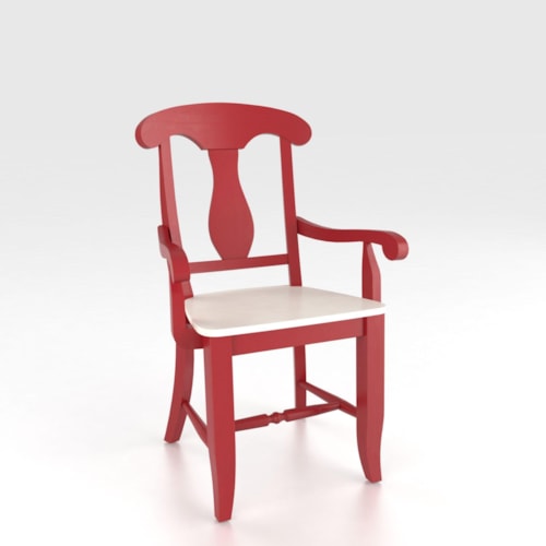 Customizable Splat Back Armchair with Wood Seat