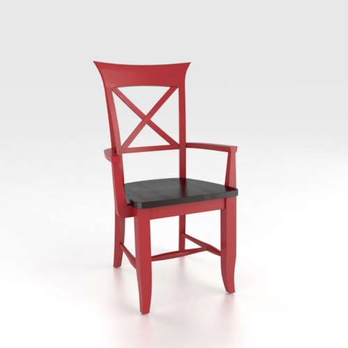 Customizable X Back Arm Chair - Wood Seat