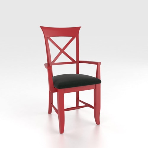 Customizable X Back Upholstered Arm Chair