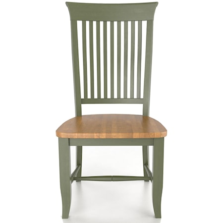 Customizable Slat Back Side Chair - Wood Seat