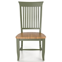 Customizable Slat Back Side Chair - Wood Seat