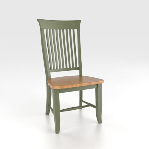 Customizable Slat Back Side Chair - Wood Seat