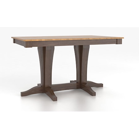 Customizable Rectangular Counter Height Table with Pedestal