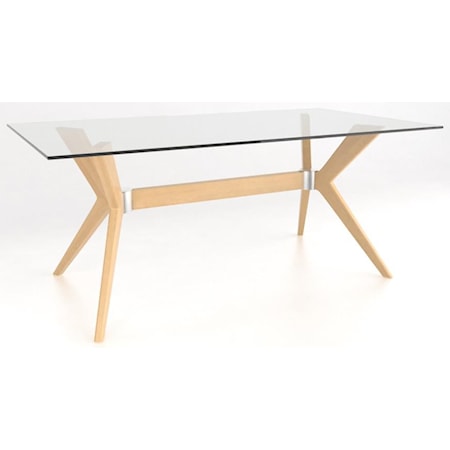 Contemporary Customizable Glass Top Dining Table