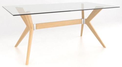Contemporary Customizable Glass Top Dining Table