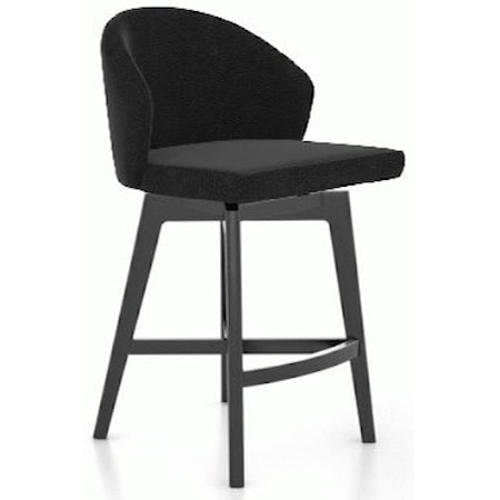 Mid-Century Modern Upholstered Swivel Stool