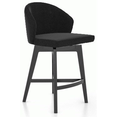 Mid-Century Modern Upholstered Swivel Stool