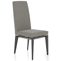 Contemporary Tall-Back Side Chair with Fabric Upholstery