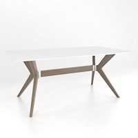 Contemporary Customizable Rectangular Table with Glass Top