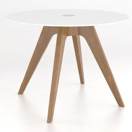 Contemporary Customizable Round Glass Top Table