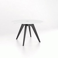 Contemporary Customizable Round Glass Top Table