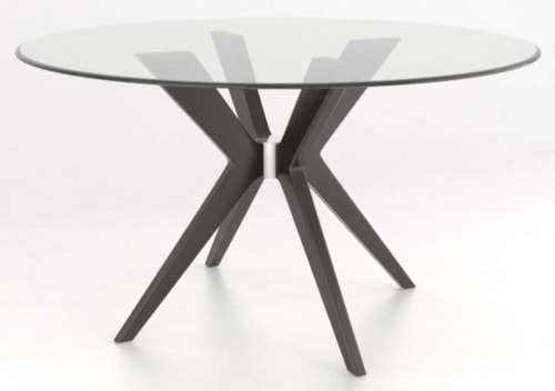Contemporary Customizable Round Glass Top Table