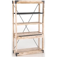 Customizable Wooden Bookcase With Metal Accent