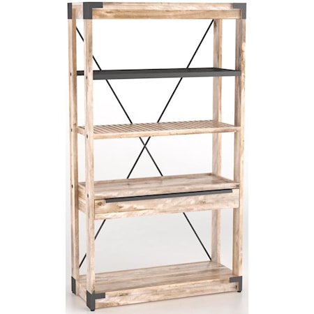 Customizable Wooden Bookcase With Metal Accent