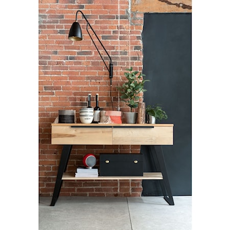 Customizable Industrial Style Wooden Buffet With Metal Legs