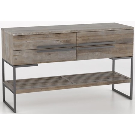 Industrial Wooden Buffet With Metal Legs
