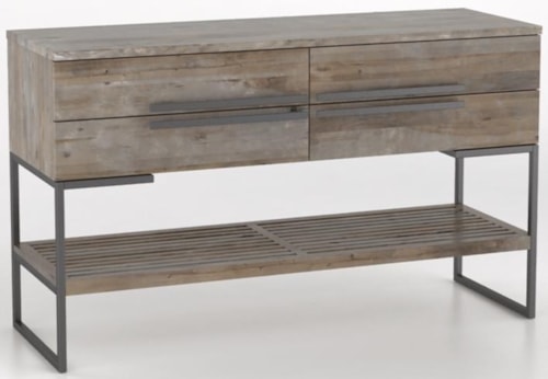 Industrial Wooden Buffet With Metal Legs