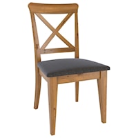 Industrial Dining Side Chair with Upholstered Seat