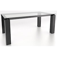 Industrial Customizable Dining Table With Glass Top