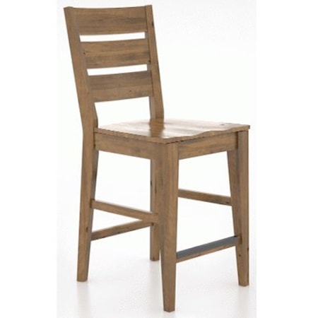Transitional Fixed Stool with Ladder Back