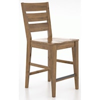 Transitional Fixed Stool with Ladder Back