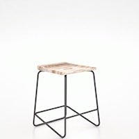 Industrial Saddle Stool with Metal Base