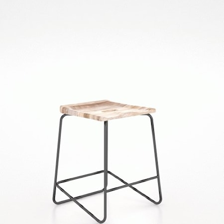 Industrial Saddle Stool with Metal Base