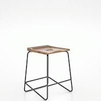 Industrial Saddle Stool with Metal Base