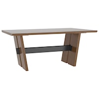 Industrial Customizable Dining Table With Live Edge Wood Top