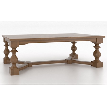 Customizable Dining Table with Turned Legs and Trestle