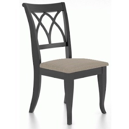 Transitional Customizable Dining Side Chair with Upholstered Seat