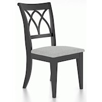 Transitional Customizable Dining Side Chair with Upholstered Seat