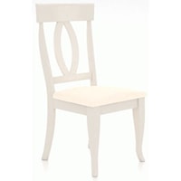 Traditional Customizable Dining Side Chair with Upholstered Seat