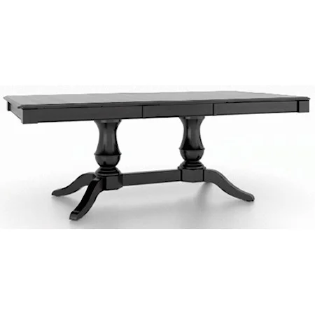 Traditional Customizable Rectangular Table w/ Leaf and Double Pedestal Base