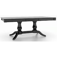 Customizable Rectangular Table w/ Leaf and Double Pedestal Base