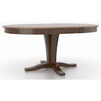 Transitional Customizable Round Table with Pedestal and Leaf