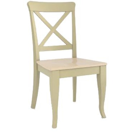 Customizable Side Chair with Wood Seat